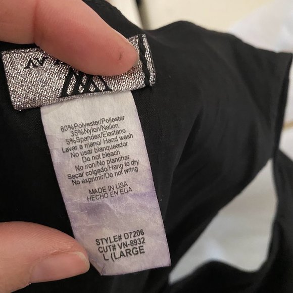 Vintage Black Cocktail Dress with Tie Waist, sz. L - Picture 15 of 15